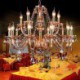 Amber Living Room Bedroom European Crystal Chandelier Elegant Large Pendant Light