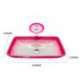 Rectangle Sink and Faucet Set Gradient Basin Bathroom Countertop Waterfall Vessel Sink Tap