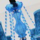 Esthetic Hotel Living Room Large Crystal Chandelier European Pendant Light Blue Color