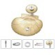 Bathroom Countertop Waterfall Vessel Sink Tap Shell Glass Sink and Faucet Set