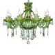 Bedroom Living Room Hallway European Style Crystal Green Chandelier Candle Pendant Light