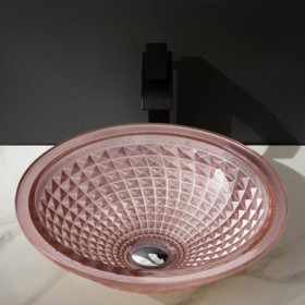 Tempered Glass Sink With Luxury Crystal Basin Countertop Bathroom Sink
