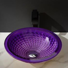 Round Shape Glass Bathroom Sink Washbasin Countertop Sinks With Tap