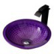 Round Shape Glass Bathroom Sink Washbasin Countertop Sinks With Tap