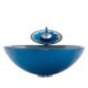 Basin Round Tempered Glass Bathroom Sink with Waterfall Faucet in Modern Wave Design