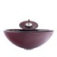 Tempered Glass Bathroom Vessel Sink with Retro Round Basin and Waterfall Faucet