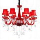 Bedroom Hotel Room Modern European Crystal Chandelier Red Color Ceiling Light