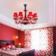 Bedroom Hotel Room Modern European Crystal Chandelier Red Color Ceiling Light