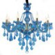 Living Room Bedroom Large Blue Crystal Chandelier European Pendant Light