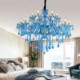 Living Room Bedroom Large Blue Crystal Chandelier European Pendant Light