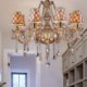 Amber Color Pendant Light Bedroom Living Room Large European Crystal Chandelier