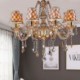 Amber Color Pendant Light Bedroom Living Room Large European Crystal Chandelier