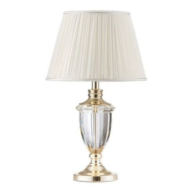 Fabric Lamphade Desk Lamp Bedroom Study Reading Light Crystal Table Lamp