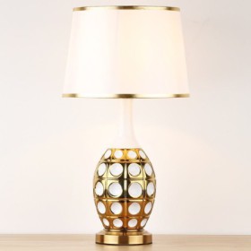 Simple Reading Lamp Bedroom Living Room Contemporary Electroplating Ceramic Table Lamp