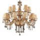 Large Luxury Crystal Chandelier European Amber Ceiling Light Bedroom Dining Room