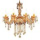 European Crystal Chandelier Elegant Amber Pendant Light Bedroom Dining Room