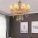 European Crystal Chandelier Elegant Amber Pendant Light Bedroom Dining Room