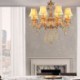 European Crystal Chandelier Elegant Amber Pendant Light Bedroom Dining Room