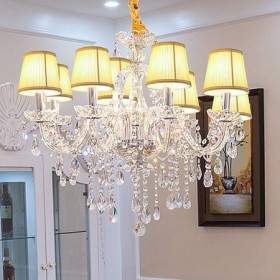 European Transparent Pendant Light Bedroom Living Room Modern Crystal Chandelier