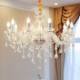 European Transparent Pendant Light Bedroom Living Room Modern Crystal Chandelier