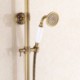 3 Hole 2 Handle Antique Brushed Finish Brass Bathroom Shower Faucet with Handheld Shower Carved Base