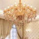 Living Room Dining Room European Crystal Chandelier Luxury Cognac Pendant Light