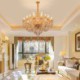 Living Room Dining Room European Crystal Chandelier Luxury Cognac Pendant Light