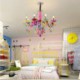 Kids Room Bedroom Colorful Crystal Chandelier European Unique Pendant Light