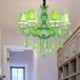 Dining Room Living Room Unique Crystal Chandelier European Style Grass Green Pendant Light