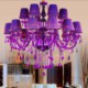 Purple Pendant Light Bedroom Living Room European Style Crystal Chandelier
