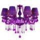 European Style Purple Pendant Light Living Room Bedroom Elegant Crystal Chandelier