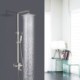 Adjustable Shower Head Rotatable Spout Black Chrome Nickel Brushed Three Color Optional Brass Shower Faucet Set