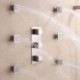 Brushed Nickel Luxurious LED Shower Faucet Square Rain Shower System with Hand Shower and Body Sprays