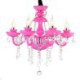 Pink Pendant Light Princess Room Kids Room Unique European Crystal Chandelier