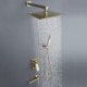 Concealed Installation Brushed Gold Shower Faucet System (Embedded Box Included)