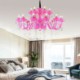 Pink Pendant Light Princess Room Kids Room Unique European Crystal Chandelier