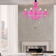 Pink Pendant Light Princess Room Kids Room Unique European Crystal Chandelier