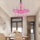 Pink Pendant Light Romantic Princess Room Kids Room European Style Crystal Chandelier