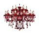 Bedroom Living Room European Crystal Chandelier Red Color Pendant Light