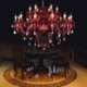 Bedroom Living Room European Crystal Chandelier Red Color Pendant Light