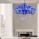 Blue Crystal Glass Pendant Light Living Room Bedroom European Style Crystal Chandelier