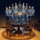 European Blue Pendant Light Bedroom Living Room Luxury Crystal Chandelier