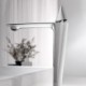 Chrome Colored Modern Simple Brass Basin Faucet (Tall)