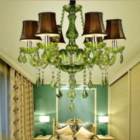 Unique Green Pendant Light Living Room Bedroom European Style Crystal Chandelier