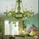 Unique Green Pendant Light Living Room Bedroom European Style Crystal Chandelier