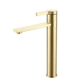 Bathroom Sink Faucet Basin Tap Mixer in Brushed Gold Brass with 360 Degree Rotatable Spout