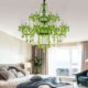 Bedroom Living Room Large Crystal Chandelier European Style Green Pendant Light
