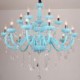 Living Room Dining Room European Large Crystal Chandelier Blue Color Pendant Light