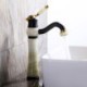 Bathroom Sink Faucet Basin Vanity Mixer Tap Luxury Solid Brass Jade Stone