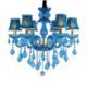 European Blue Pendant Light Bedroom Living Room Elegant Crystal Chandelier